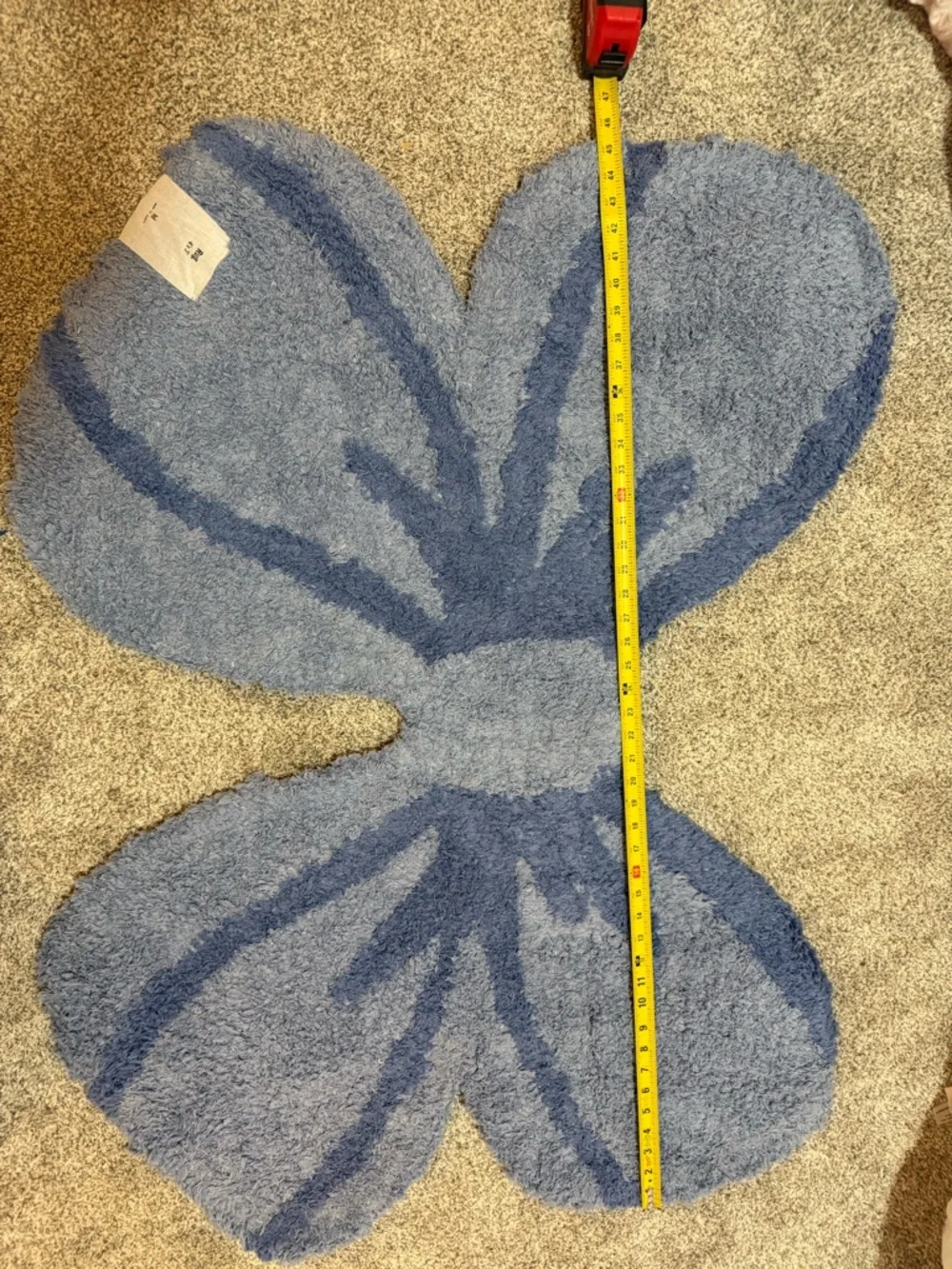 Urban Outfitters Blue Bow Shaped Bath Mat